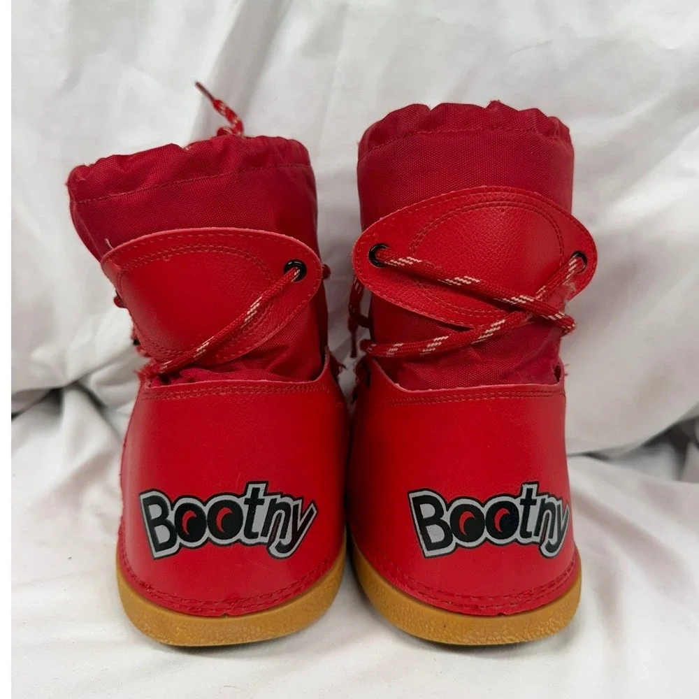 Decathlon Bootny Kids Red Snow Boots Made in Italy Paw Print Sole Size 12 US